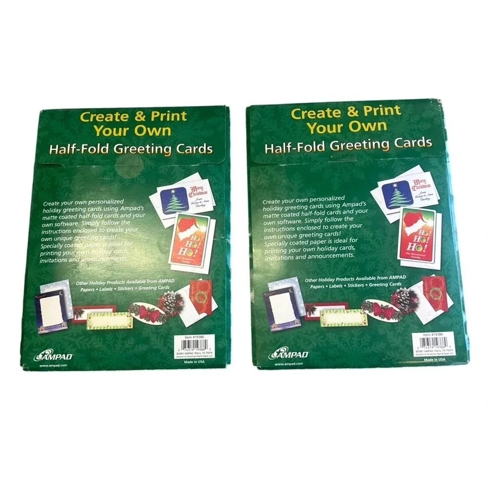 Ampad Create Your Own Half-Fold Greeting Cards w/Envelopes 2 Packages NEW